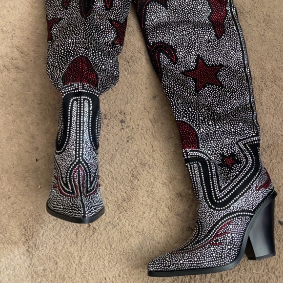 Azalea Wang Jolee Rhinestone Boots - Picture 7 of 11